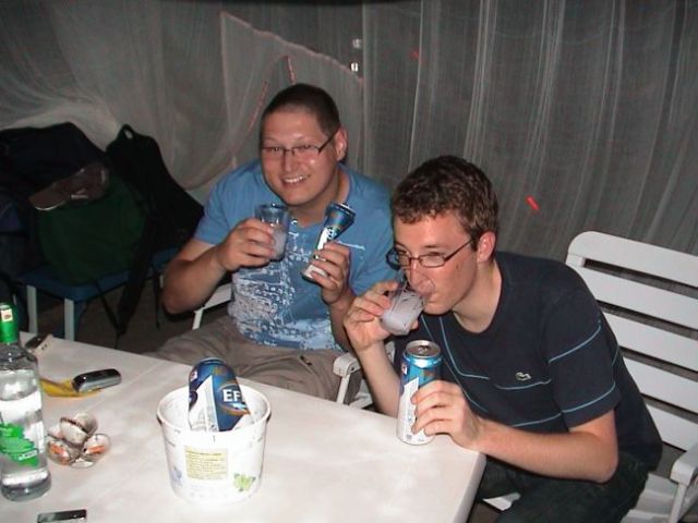 Bernhard und Daniel beim Welcome-Drink.